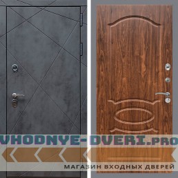 Входная дверь REX (Рекс) 13 Бетон ФЛ-128 Орех темный