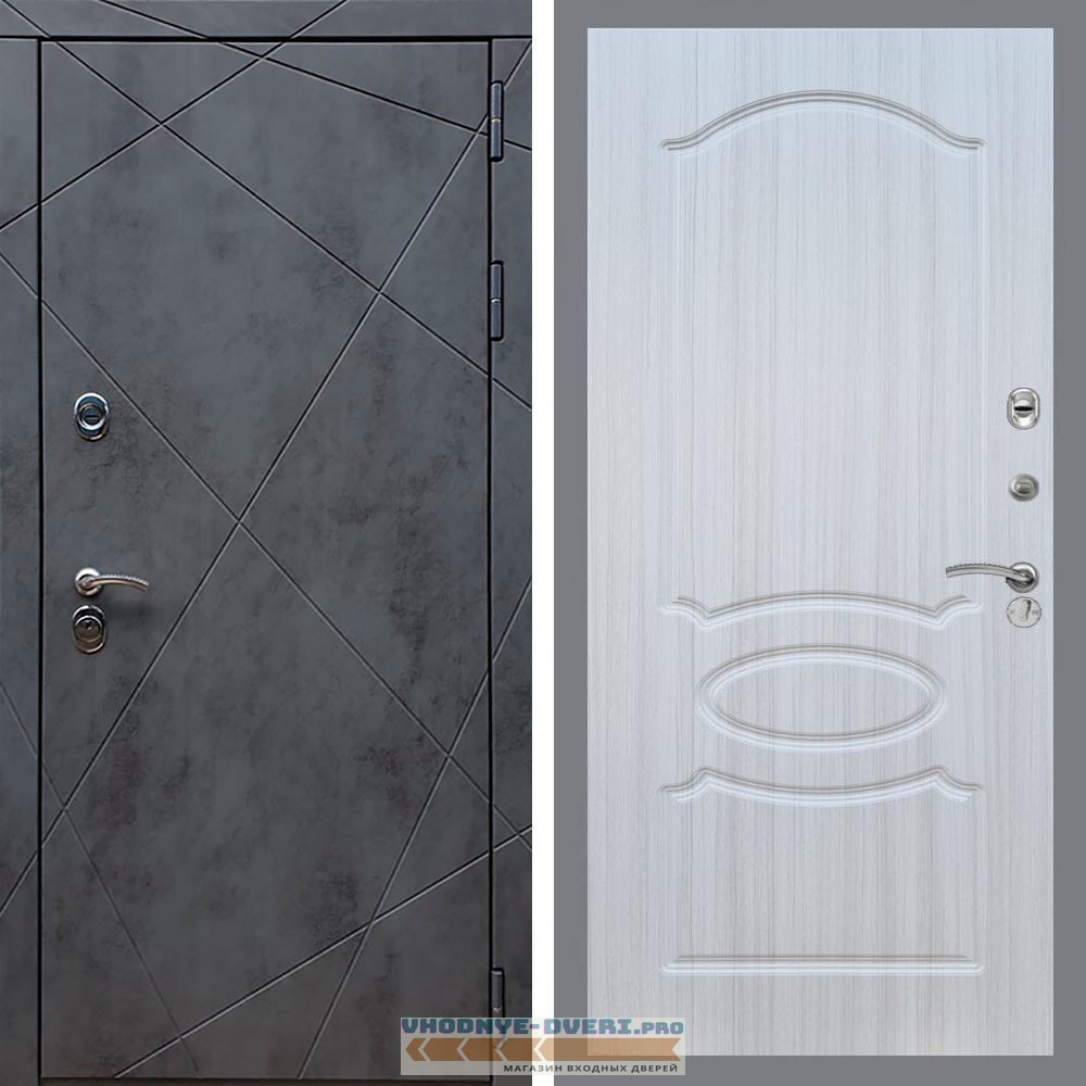 Входная дверь REX (Рекс) 13 Бетон ФЛ-128 Сандал светлый