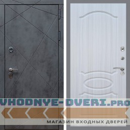 Входная дверь REX (Рекс) 13 Бетон ФЛ-128 Сандал светлый