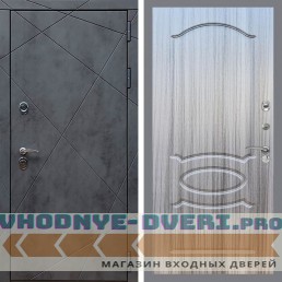 Входная дверь REX (Рекс) 13 Бетон ФЛ-128 Сандал серый