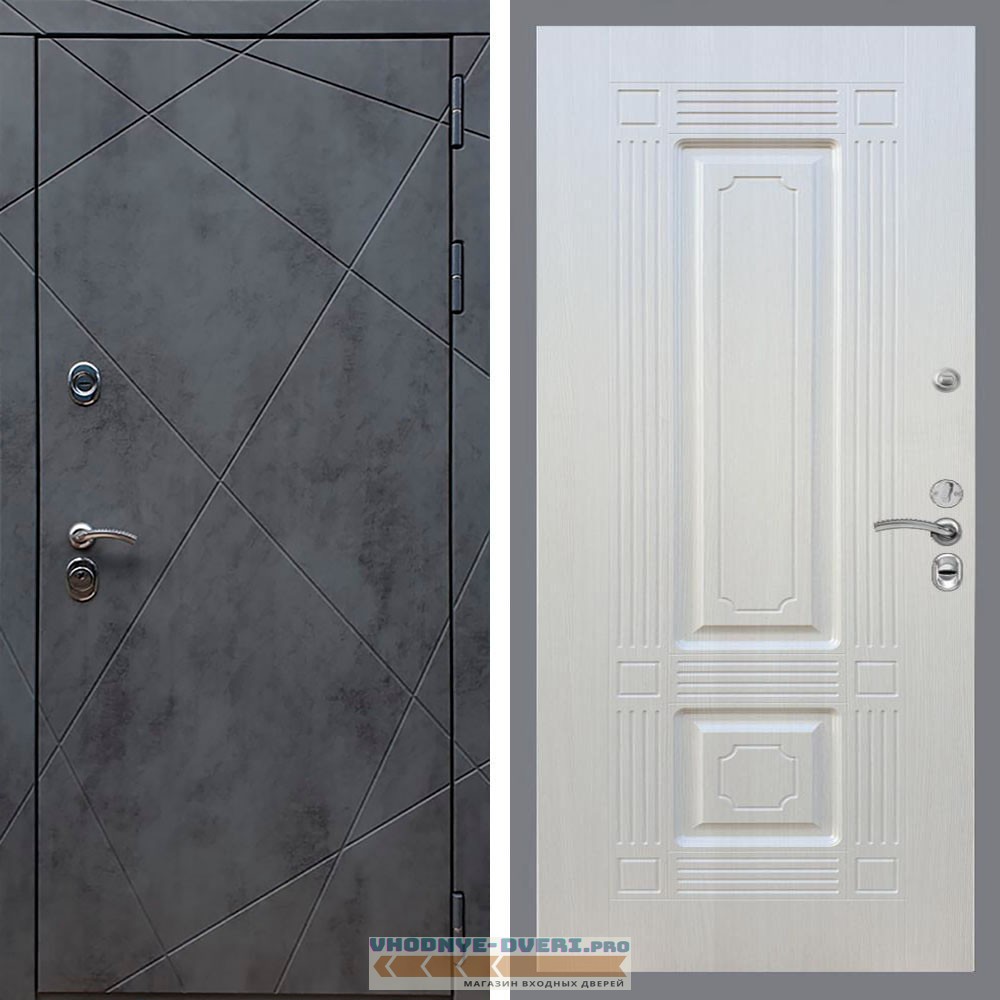 Входная дверь REX (Рекс) 13 Бетон ФЛ-2 Лиственница