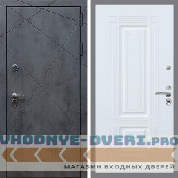 Входная дверь REX (Рекс) 13 Бетон ФЛ-2 Белый матовый