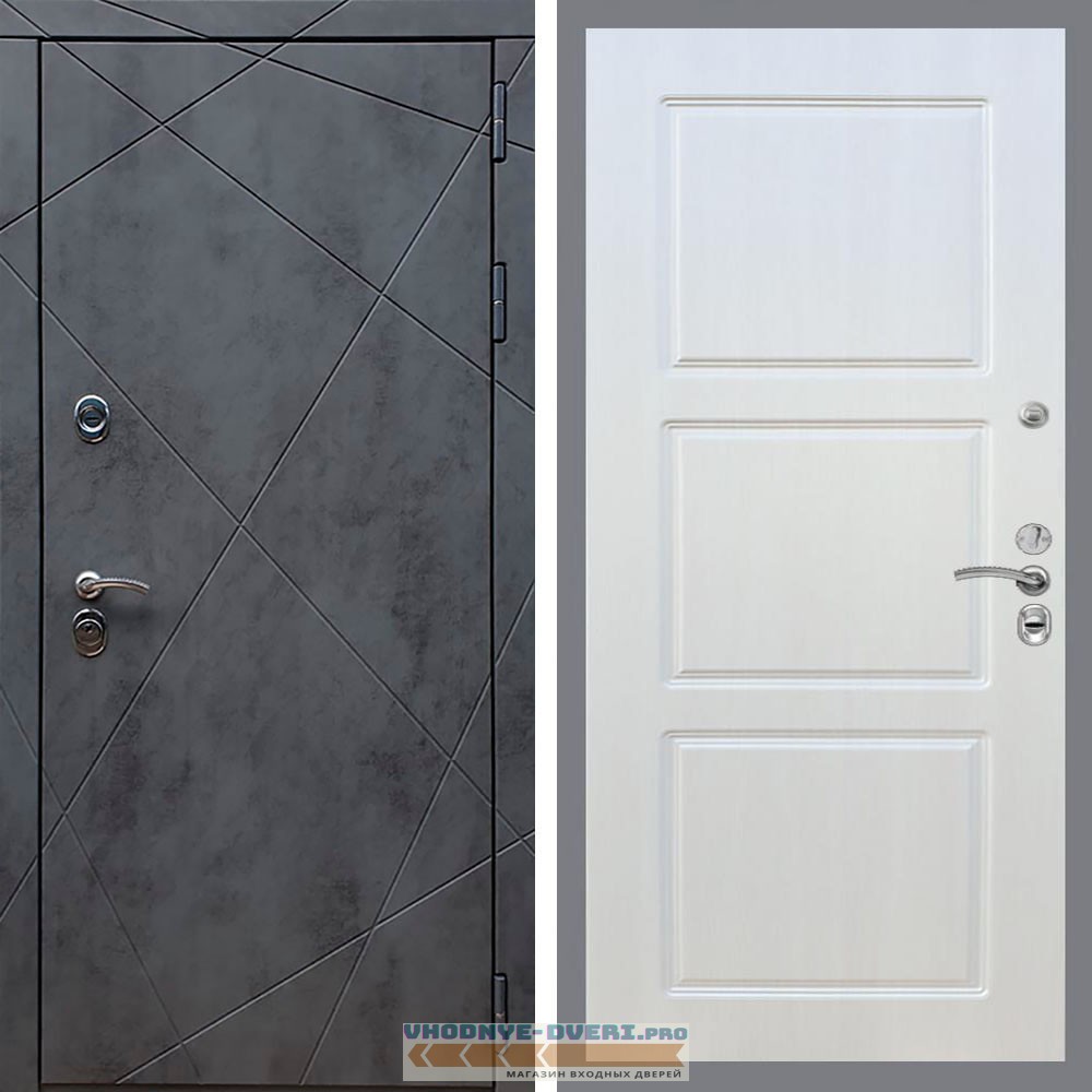 Входная дверь REX (Рекс) 13 Бетон ФЛ-3 Лиственница