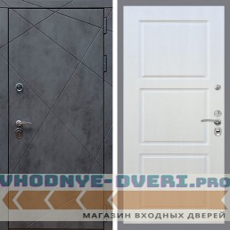 Входная дверь REX (Рекс) 13 Бетон ФЛ-3 Лиственница