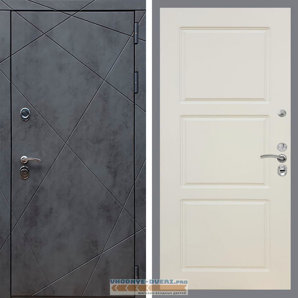 Входная дверь REX (Рекс) 13 Бетон ФЛ-3 Шампань