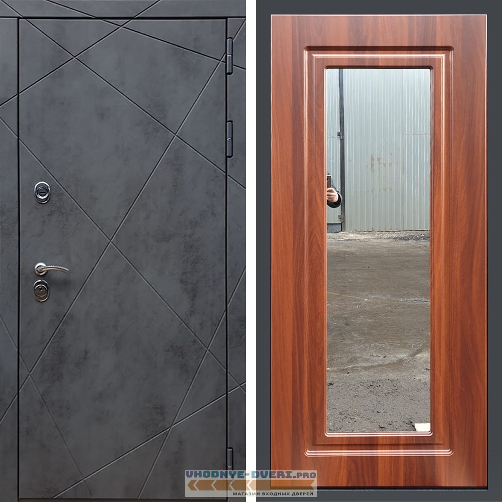 Входная дверь REX (Рекс) 13 Бетон ФЛЗ-120 итальянский орех