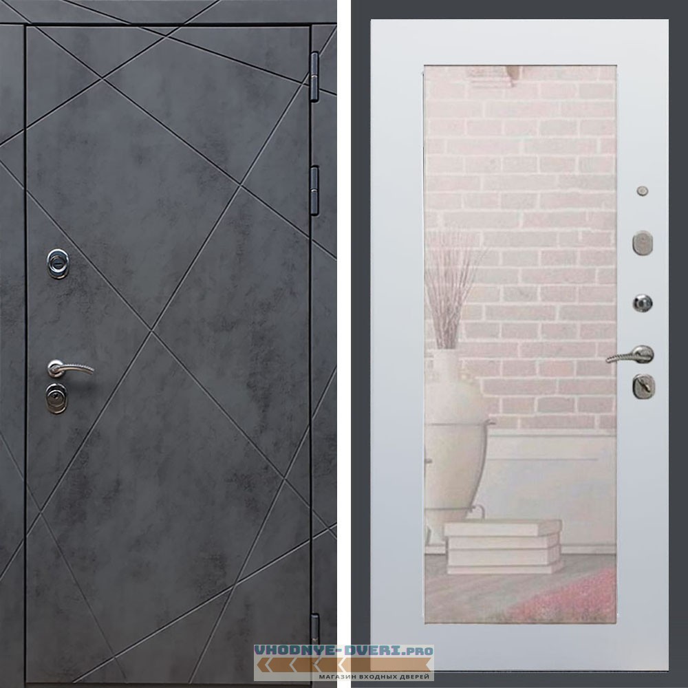 Входная дверь REX (Рекс) 13 Бетон пастораль белый матовый