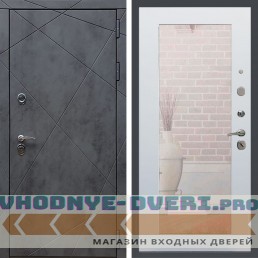 Входная дверь REX (Рекс) 13 Бетон пастораль белый матовый