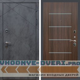 Входная дверь REX (Рекс) 13 Бетон B03 молдинги эковенге