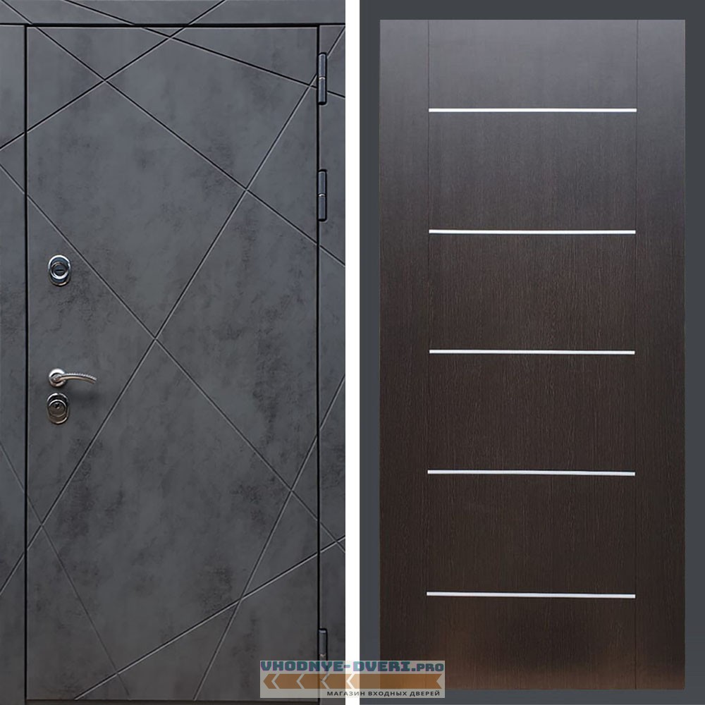 Входная дверь REX (Рекс) 13 Бетон B03 молдинги венге