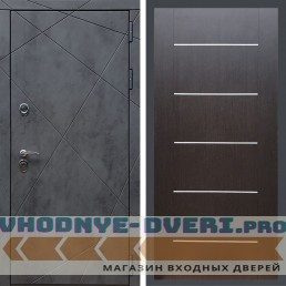 Входная дверь REX (Рекс) 13 Бетон B03 молдинги венге