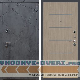 Входная дверь REX (Рекс) 13 Бетон B03 молдинги венге светлый