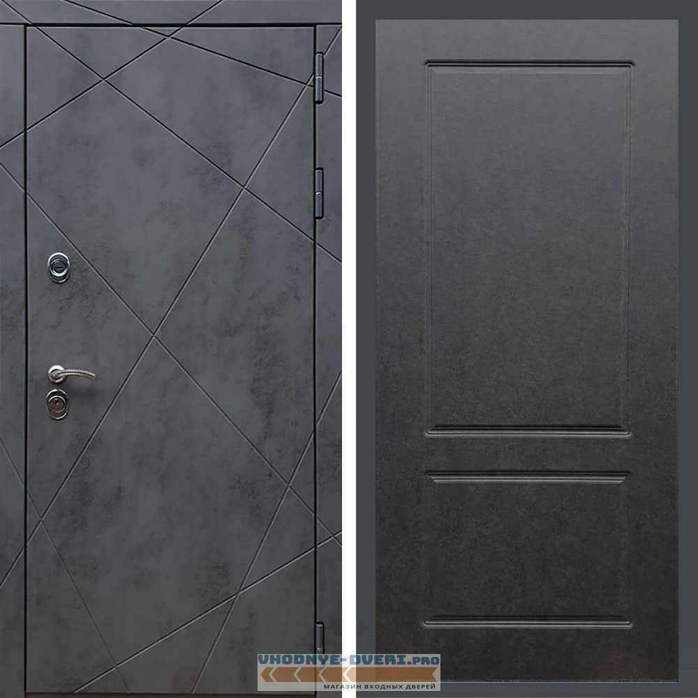 Входная дверь REX (Рекс) 13 Бетон ФЛ-117 штукатурка графит