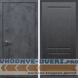 Входная дверь REX (Рекс) 13 Бетон ФЛ-117 штукатурка графит