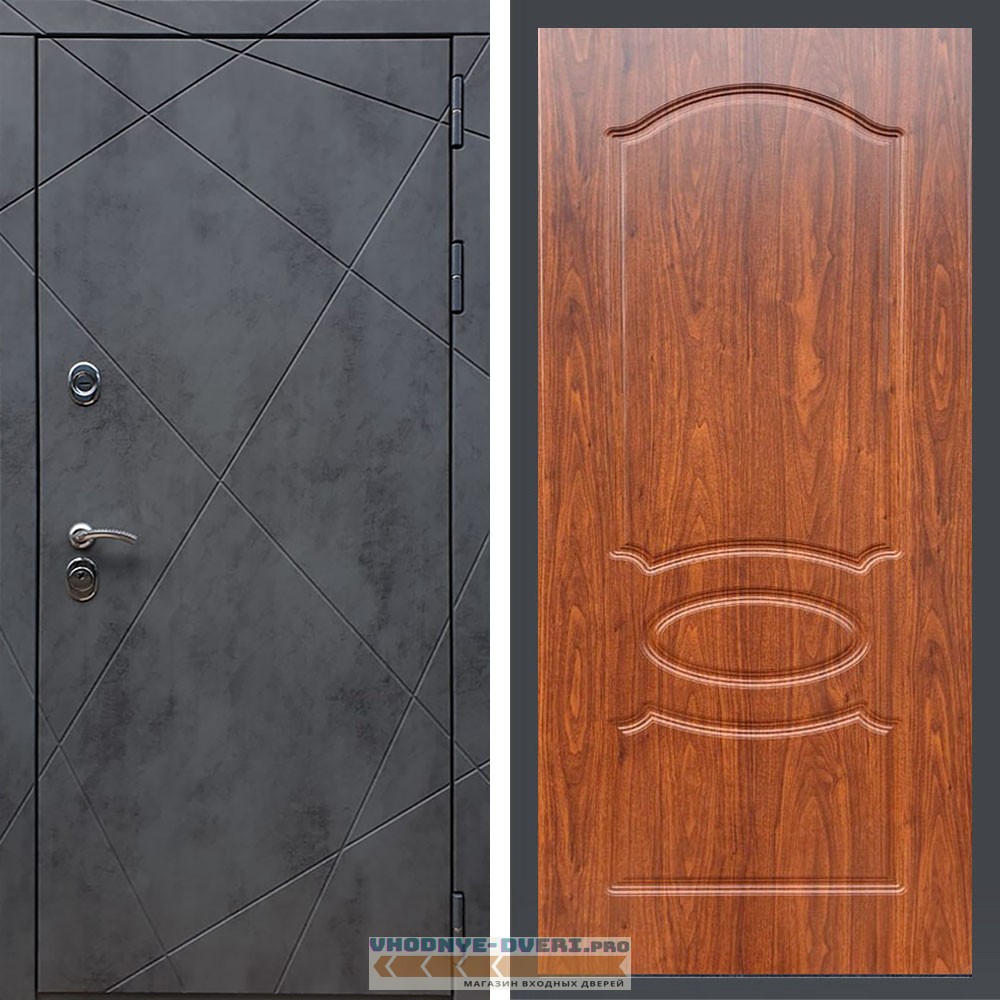 Входная дверь REX (Рекс) 13 Бетон ФЛ-128 мореная береза