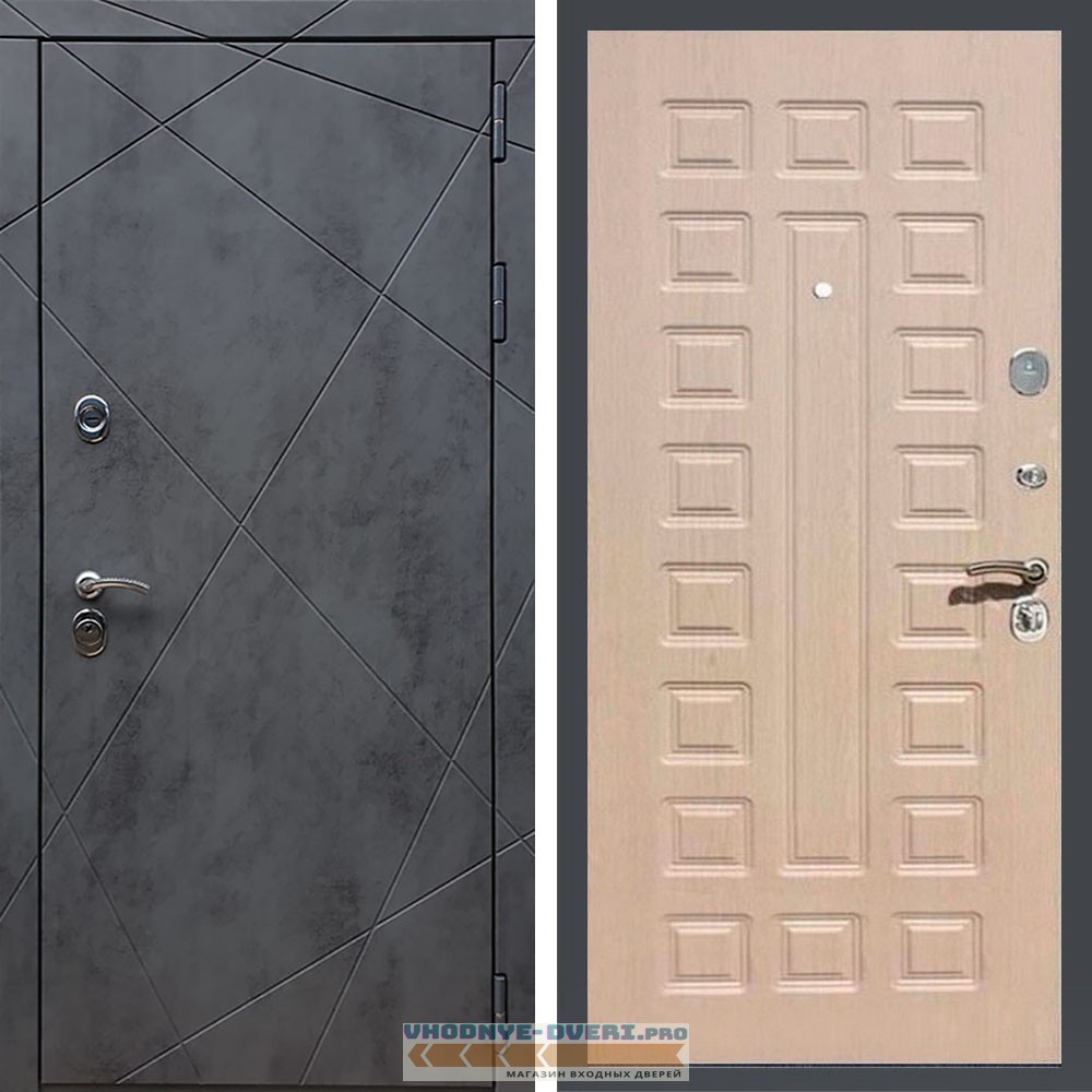 Входная дверь REX (Рекс) 13 Бетон ФЛ-183 беленый дуб