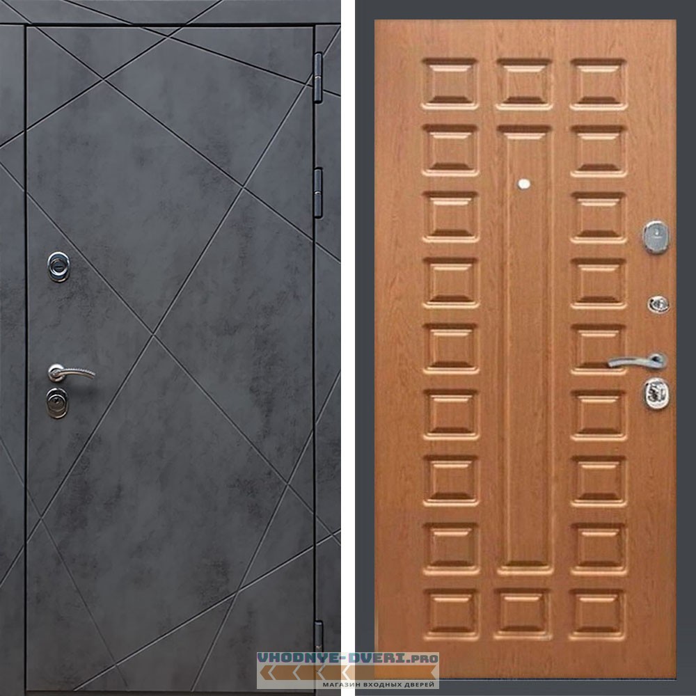 Входная дверь REX (Рекс) 13 Бетон ФЛ-183 орех темный