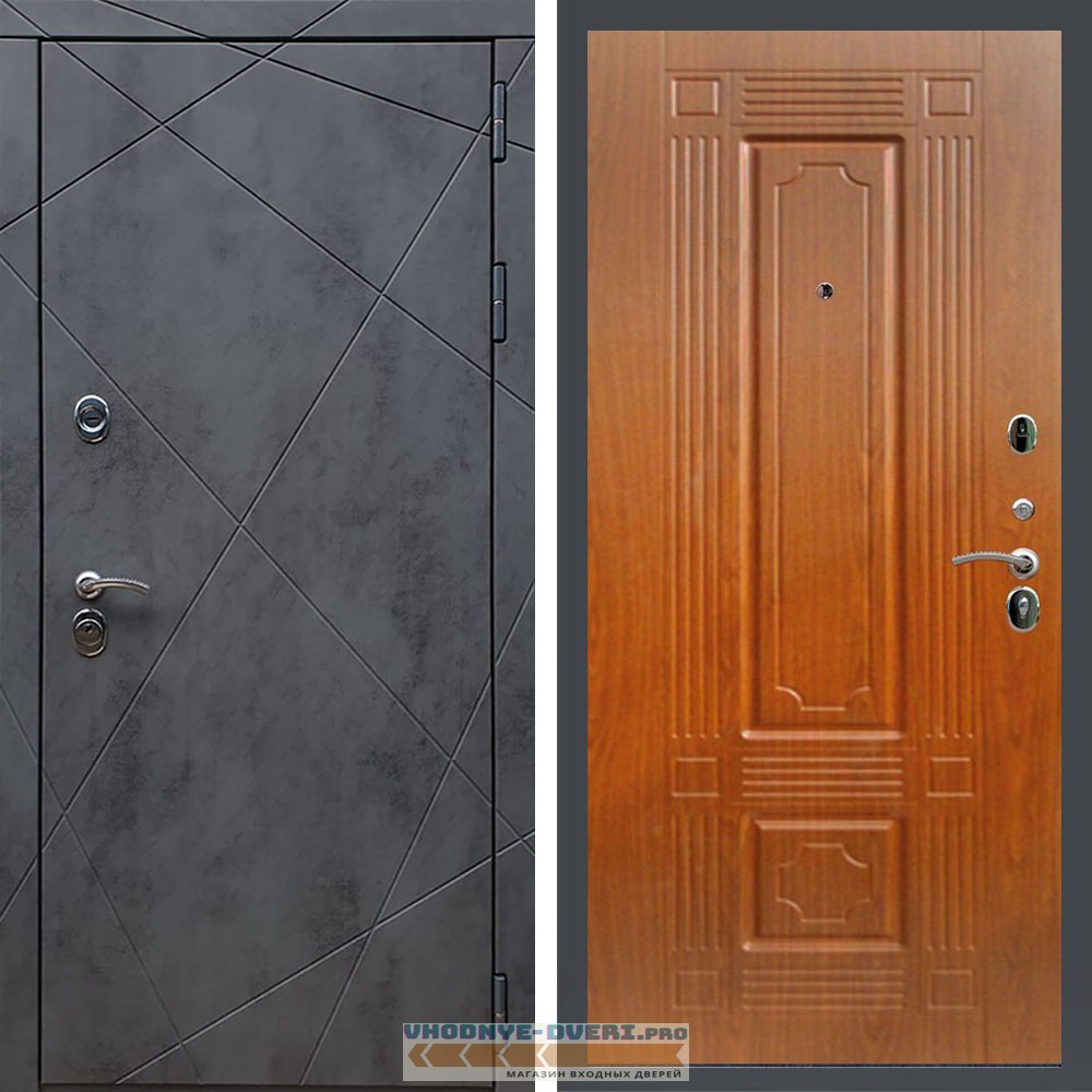 Входная дверь REX (Рекс) 13 Бетон ФЛ-2 мореная береза 16мм