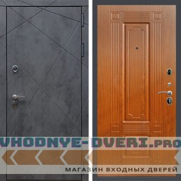 Входная дверь REX (Рекс) 13 Бетон ФЛ-2 мореная береза 16мм