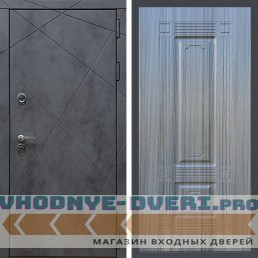 Входная дверь REX (Рекс) 13 Бетон ФЛ-2 сандал серый 16 мм