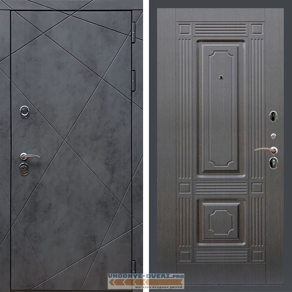 Входная дверь REX (Рекс) 13 Бетон ФЛ-2 венге 16 мм