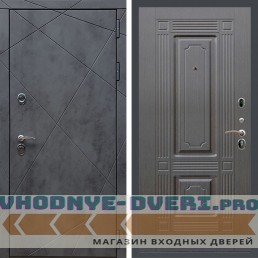 Входная дверь REX (Рекс) 13 Бетон ФЛ-2 венге 16 мм