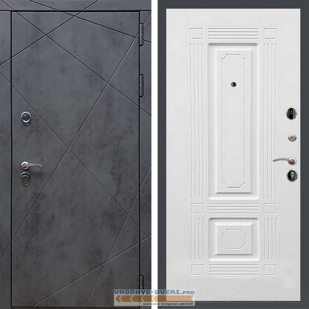 Дверь REX (Рекс) 13 Бетон ФЛ-2 ясень белый 16 мм