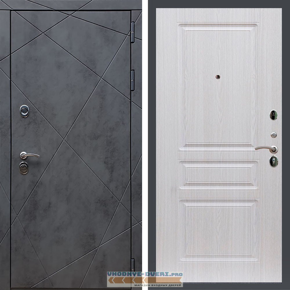 Входная дверь REX (Рекс) 13 Бетон ФЛ-243 беленый дуб