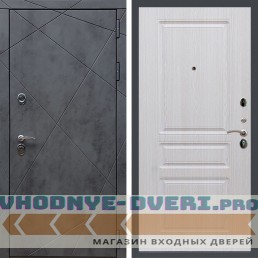 Входная дверь REX (Рекс) 13 Бетон ФЛ-243 беленый дуб