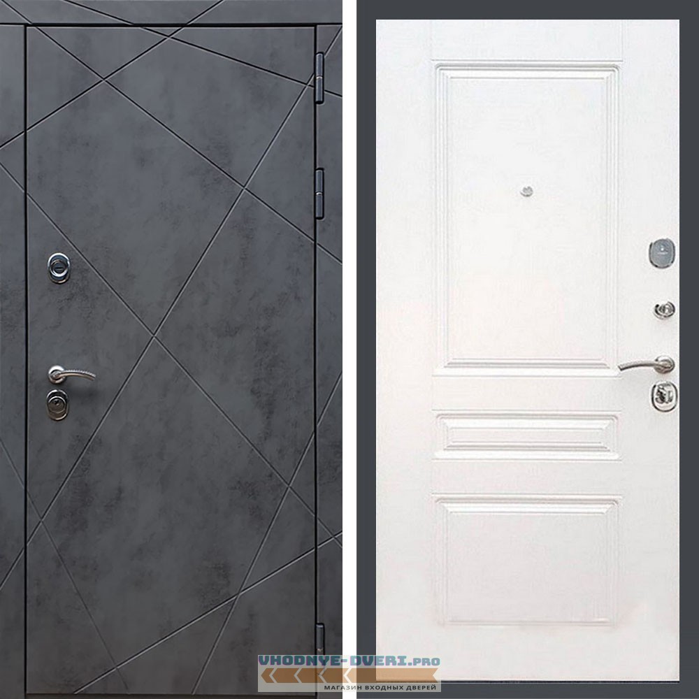 Входная дверь REX (Рекс) 13 Бетон ФЛ-243 белый ясень