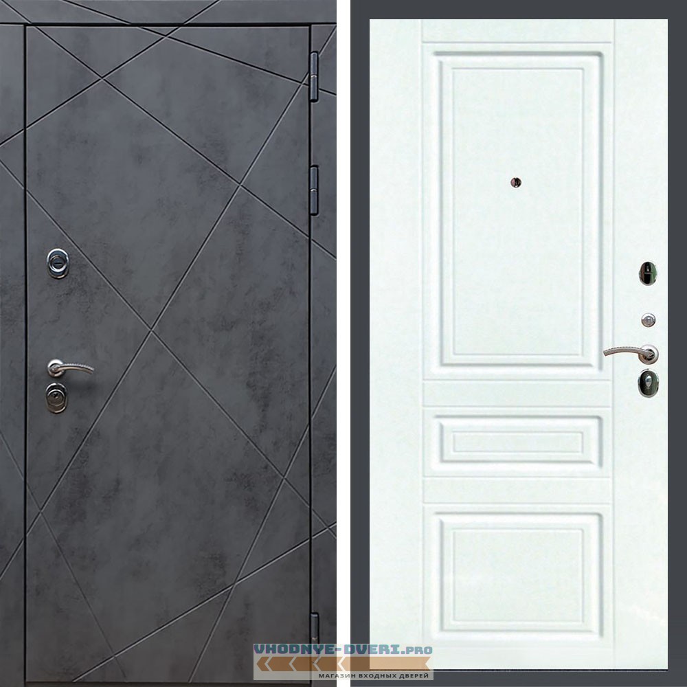 Входная дверь REX (Рекс) 13 Бетон ФЛ-243 белый матовый