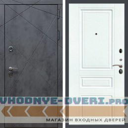 Входная дверь REX (Рекс) 13 Бетон ФЛ-243 белый матовый