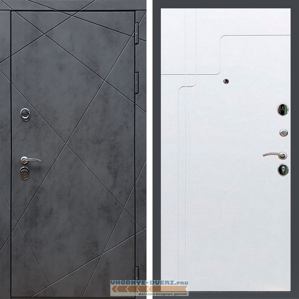 Входная дверь REX (Рекс) 13 Бетон ФЛ-246 белый матовый