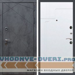 Входная дверь REX (Рекс) 13 Бетон ФЛ-246 белый матовый