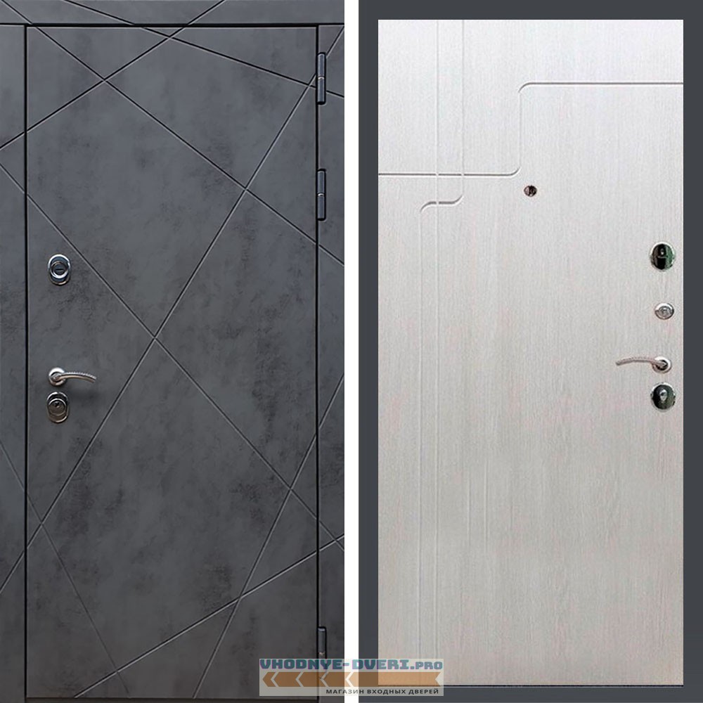 Входная дверь REX (Рекс) 13 Бетон ФЛ-246 лиственница беж