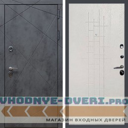 Входная дверь REX (Рекс) 13 Бетон ФЛ-289 Белый ясень