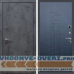 Входная дверь REX (Рекс) 13 Бетон ФЛ-289 ясень черный