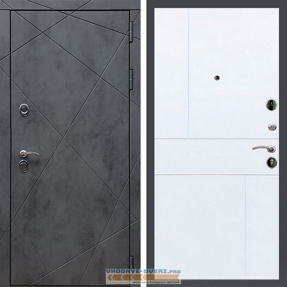 Входная дверь REX (Рекс) 13 Бетон ФЛ-290 белый матовый