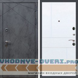 Входная дверь REX (Рекс) 13 Бетон ФЛ-290 белый матовый