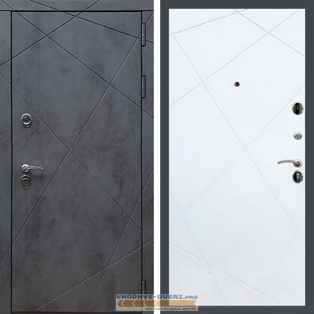 Входная дверь REX (Рекс) 13 Бетон ФЛ-291 белый матовый