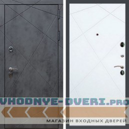 Входная дверь REX (Рекс) 13 Бетон ФЛ-291 белый матовый