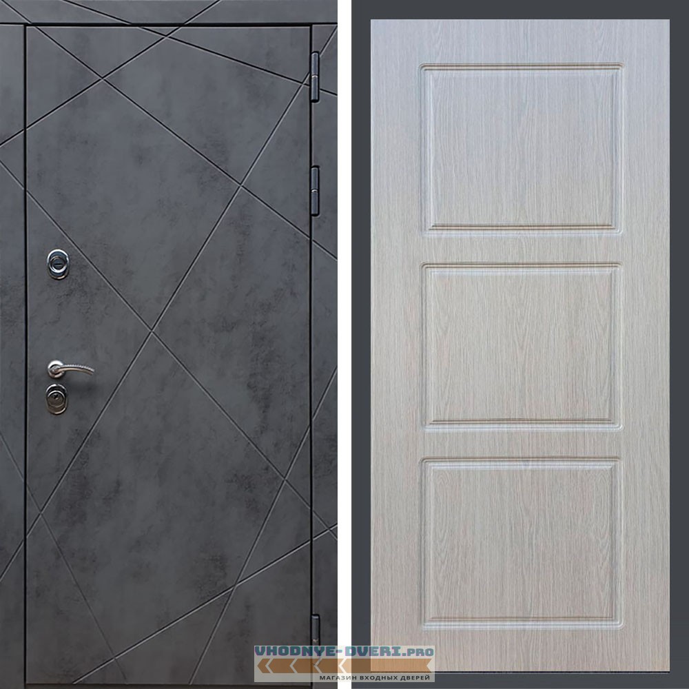 Дверь REX (Рекс) 13 Бетон ФЛ-3 беленый дуб