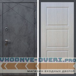 Дверь REX (Рекс) 13 Бетон ФЛ-3 беленый дуб