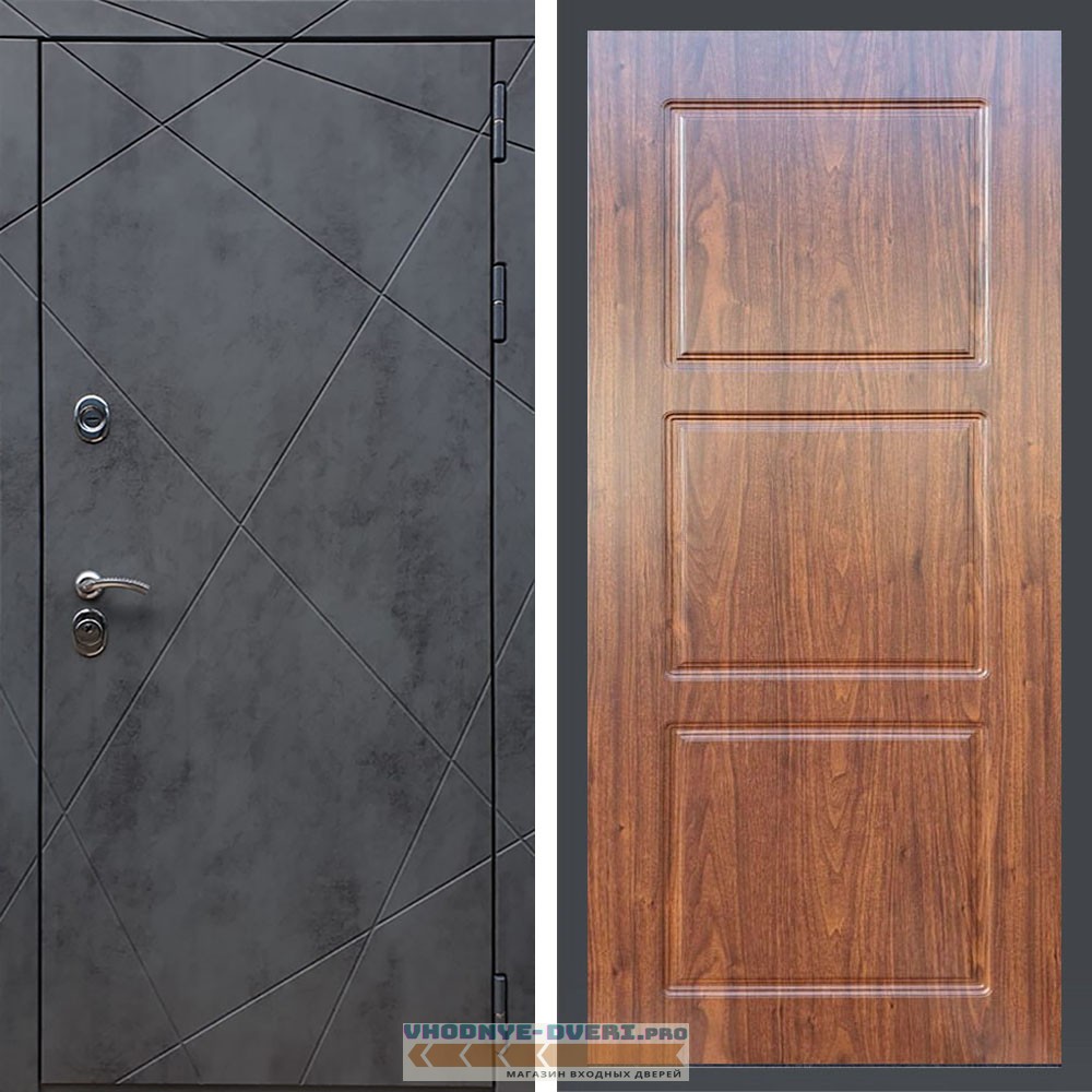 Входная дверь REX (Рекс) 13 Бетон ФЛ-3 мореная берёза