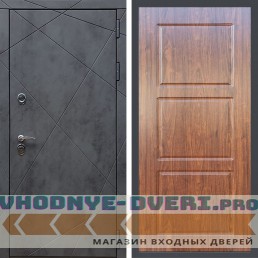 Входная дверь REX (Рекс) 13 Бетон ФЛ-3 мореная берёза