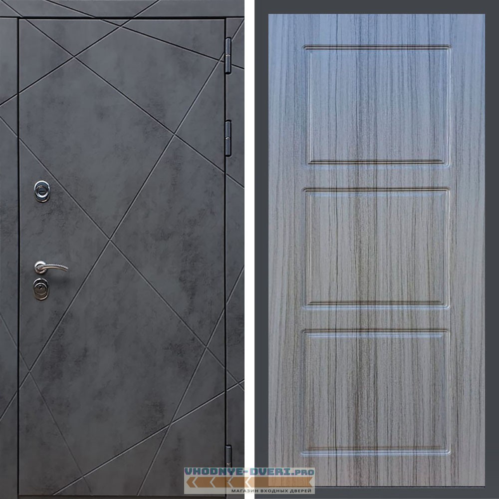 Входная дверь REX (Рекс) 13 Бетон ФЛ-3 сандал серый