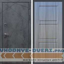 Входная дверь REX (Рекс) 13 Бетон ФЛ-3 сандал серый