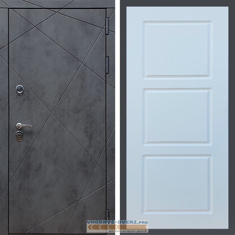 Входная дверь REX (Рекс) 13 Бетон ФЛ-3 белый матовый