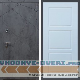 Входная дверь REX (Рекс) 13 Бетон ФЛ-3 белый матовый