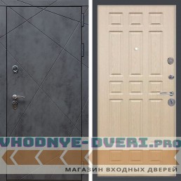 Входная дверь REX (Рекс) 13 Бетон ФЛ-33 беленый дуб